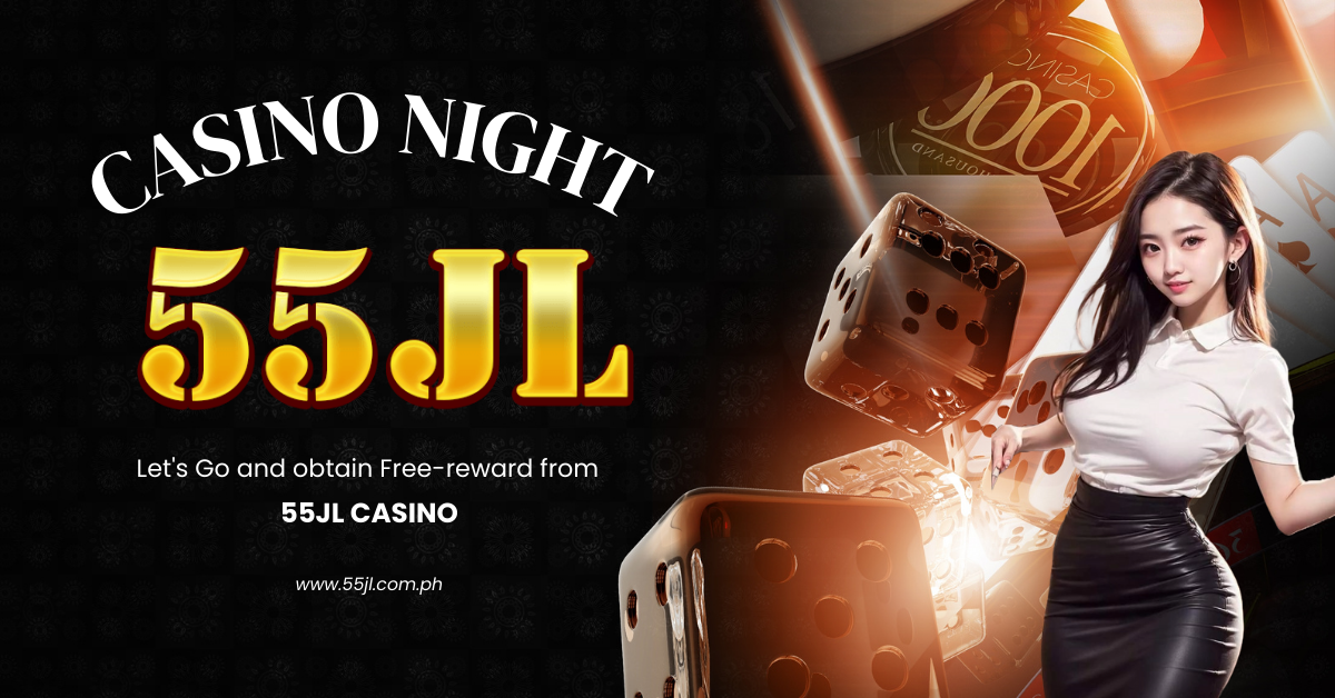 Black and White Minimalist Casino Night 55JL